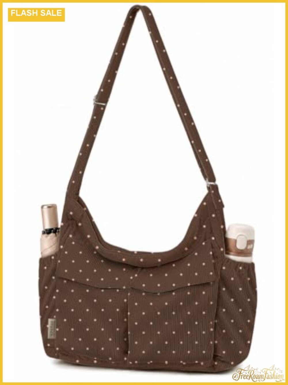 Corduroy Messenger Hobo Bag Crossbody Tote Adjustable Strap for Women